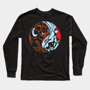 Krampus Santa Ying Yang Long Sleeve T-Shirt